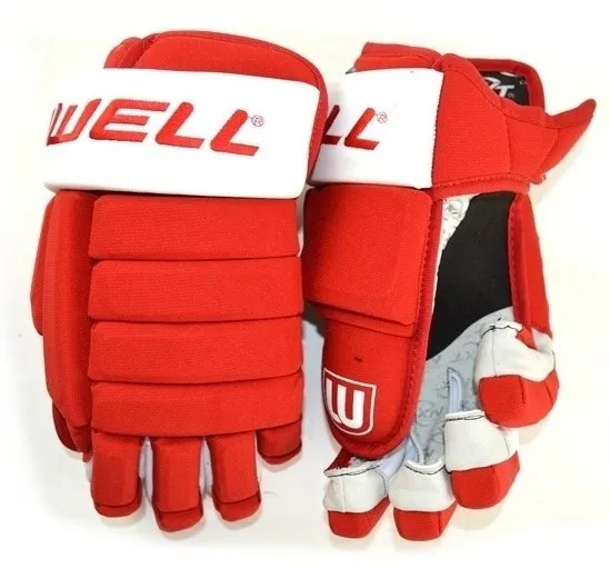 Hokejové rukavice Winnwell Classic 4-Roll SR, červená-biela, Senior, 15"