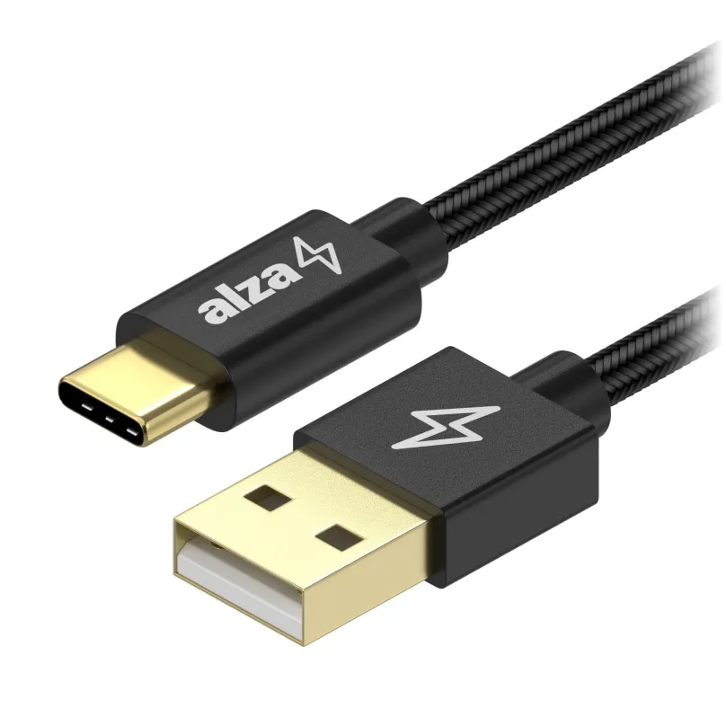 Dátový kábel AlzaPower AluCore Charge 2.0 USB-C 2m čierny