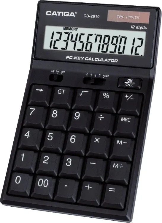 Kalkulačka CATIGA CD-2610, stolné, batériové napájanie, 12miestny 1riadkový displej, odmoc