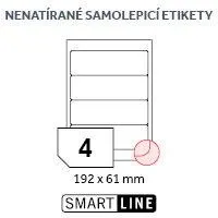 Etikety SmartLine EL/MF-4L192X61, formát A4, obdĺžnikový tvar, matný povrch, rozmery 61 x