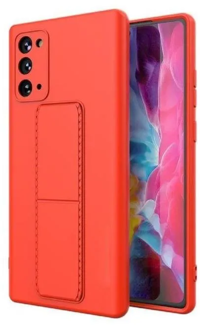 Kryt na mobil Kickstand silikónový kryt na Samsung Galaxy Note 20, červený