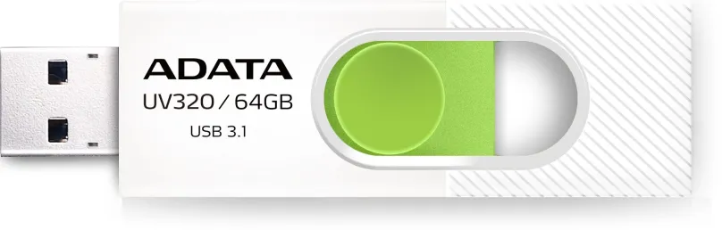 Flash disk ADATA UV320 64GB, bielo-zelená