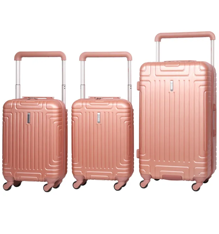 Sada cestovných kufrov Aerolite T-2821/3 ABS - ružová