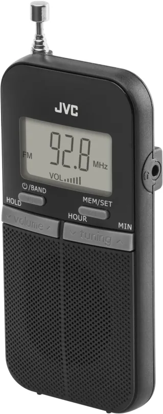 Rádio JVC RA-E411B, klasické, prenosné, AM a FM tuner s 10 predvoľbami, výstup 3,5 mm Jack
