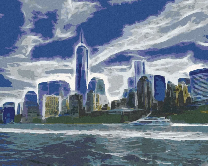 Maľovanie podľa čísel Abstraktné Manhattan, 40x50 cm, bez rámu a bez vypnutia plátna