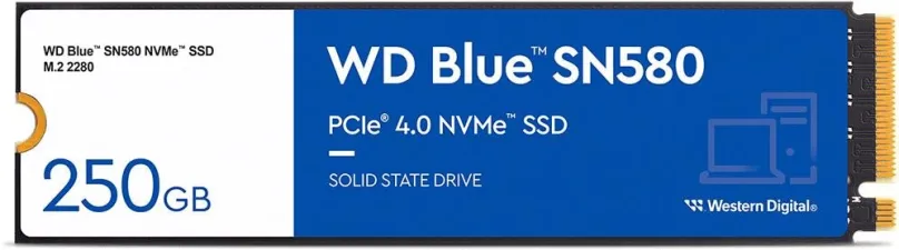 SSD disk WD Blue SN580 250GB, M.2 (PCIe 4.0 4x NVMe), TLC (Triple-Level Cell), rýchlosť čí