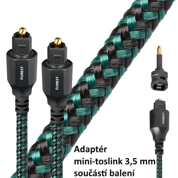 Audioquest Forest Optilink 1,5 m - optický kábel Toslink (+ 3,5 mm mini adaptér)