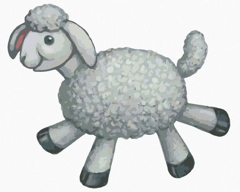Maľovanie podľa čísel Plyšová ovečka (Sue Ellen Brown), 40x50 cm, bez rámu a bez vypnutia plátna