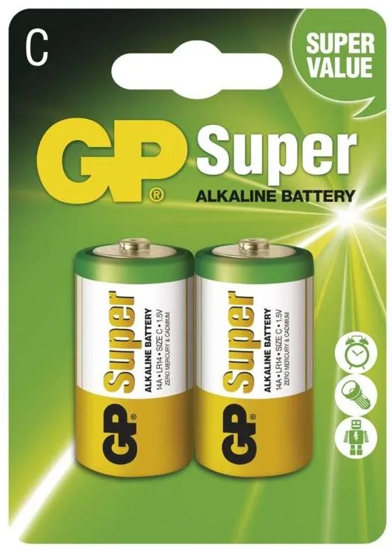 Jednorazová batérie GP Super Alkaline LR14 (C) 2ks v blistri