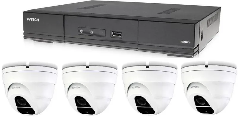 Kamerový systém AVTECH 1x DVR DGD1005AV a 4x 5MPX Dome kamera DGC5205TSE, , aplikácia pre