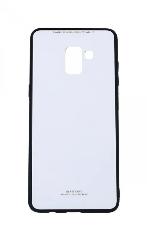 Puzdro na mobil TopQ GLASS Samsung A8 Plus 2018 pevné biele 34623