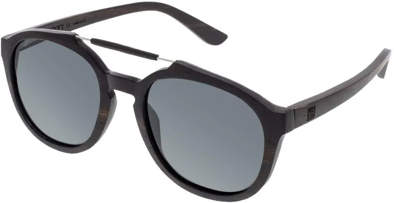 Slnečné okuliare VeyRey Slnečné okuliare drevené polarizačné oválne Maple čierne