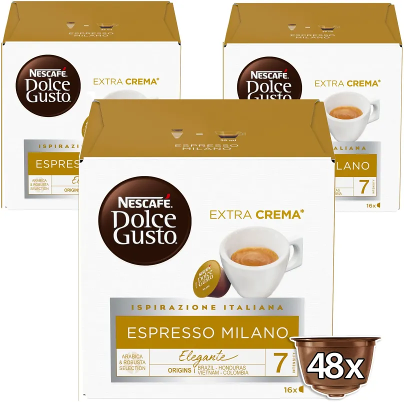 Kávové kapsule NESCAFÉ® Dolce Gusto® Espresso Milano kartón 3x16 ks