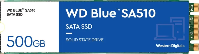 SSD disk WD Blue SA510 SATA 500GB M.2, M.2 (SATA), rýchlosť čítania 560MB/s, rýchlosť zápi