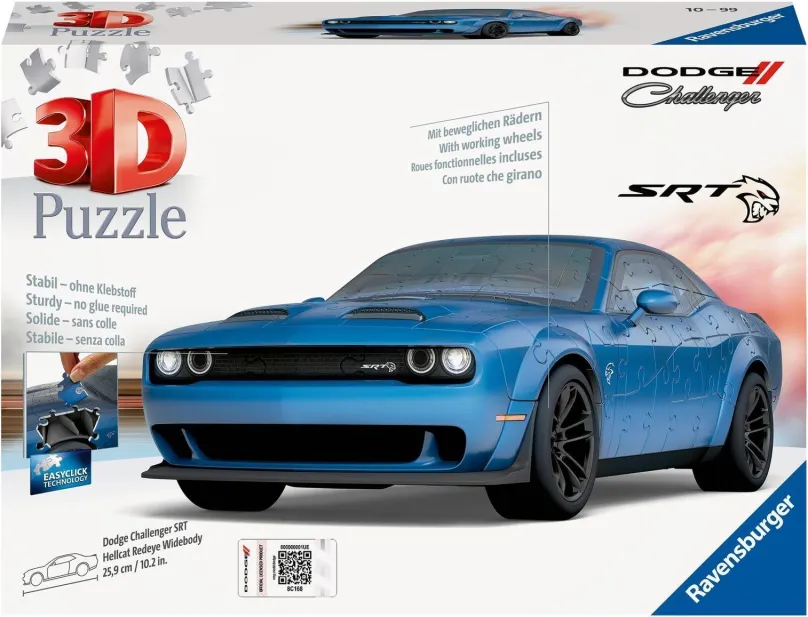 3D puzzle Ravensburger 3D Puzzle 112838 Dodge Challenger SRT Hellcat Widebody 108 dielikov