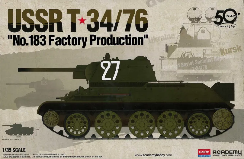 Model tanku Model Kit tank 13505 - USSR T-34/76 "No.183 Factory Production"