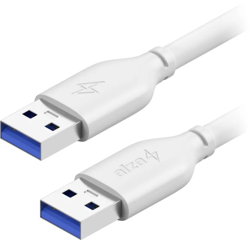 Dátový kábel AlzaPower Core USB-A (M) to USB-A (M) 3.0, 2m biely