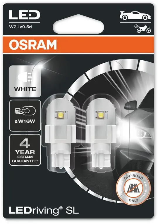 LED autožiarovka OSRAM LEDriving SL W16W Studene biela 6000K 12V 2ks