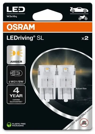 LED autožiarovka OSRAM LEDriving SL W21/5W Žltá 12V dva kusy v balení