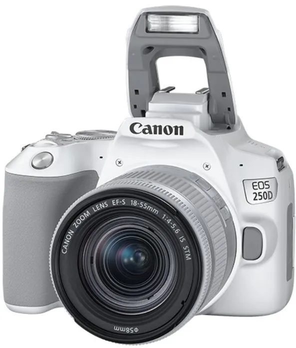 Digitálny fotoaparát Canon EOS 250D biely + EF-S 18-55 mm f/4-5.6 IS STM