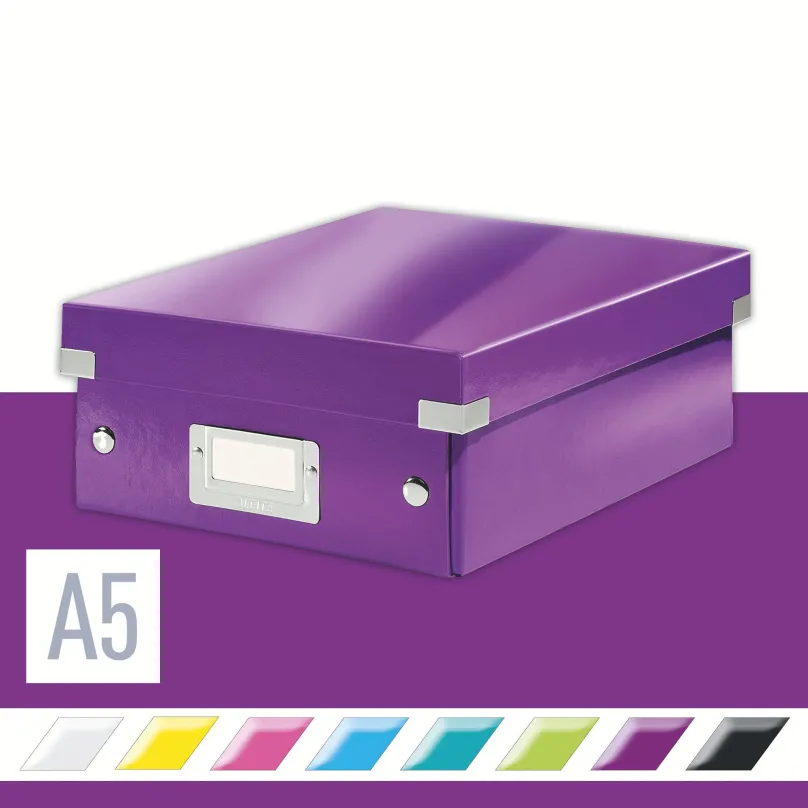 Archivačná krabica LEITZ WOW Click & Store A5 22 x 10 x 28.2 cm, purpurová