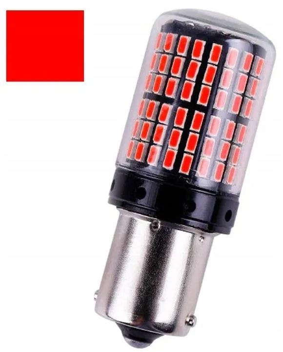LED autožiarovka Rabel BA15S 144 ľad 4014 CANBUS P21W 1156 červená