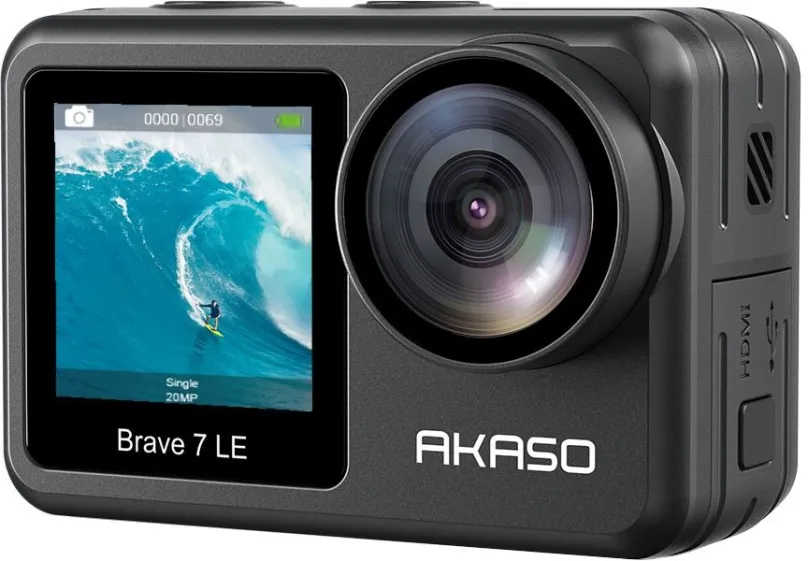Outdoorová kamera Akaso Brave 7 LE, video 4K/30fps, fotoaparát 20 Mpx, bezdrôtové diaľkové