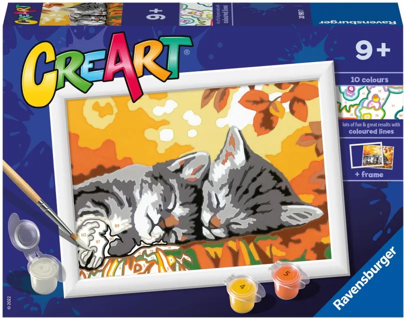 Maľovanie podľa čísel Ravensburger Kreatívne a výtvarné hračky 201907 CreArt Jesenné mačiatka