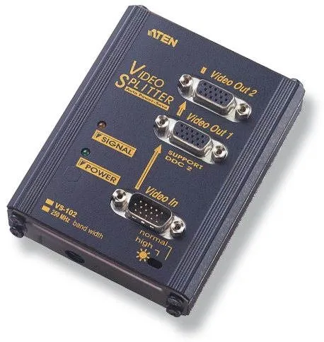 Rozbočovač ATEN VS-102, (rozdvojka) - malé konektory: 1× D-Sub DE-15 (VGA), female konekto