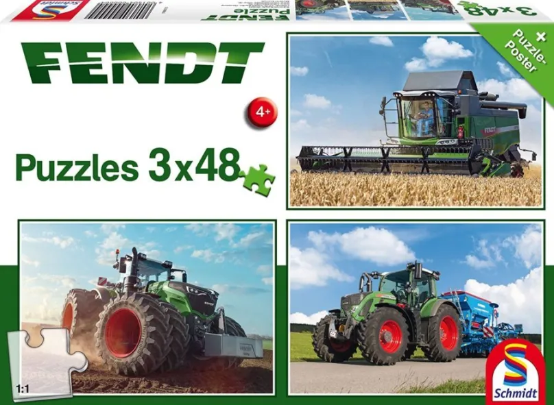 Puzzle Schmidt Puzzle Traktory Fendt 3x48 dielikov