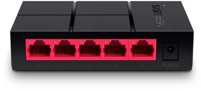 Switch Mercusys MS105G, desktop, 5x RJ-45, 5x 10/100/1000Base-T, prenosová rýchlosť LAN po