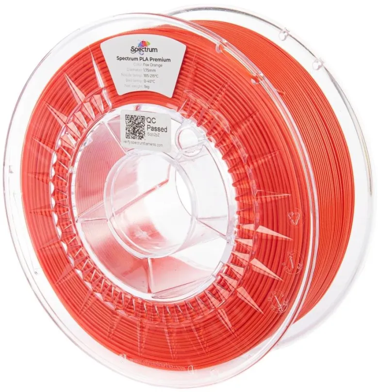 Filament Filament Spectrum Premium PLA 1.75mm Fox Orange 1kg, materiál PLA flexibilný, pri