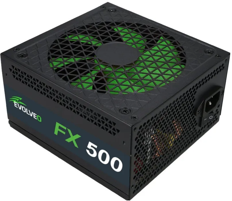 Počítačový zdroj EVOLVEO FX500 80Plus, 500W, ATX, 80 PLUS, účinnosť 82%, 1 ks PCIe (8-pin