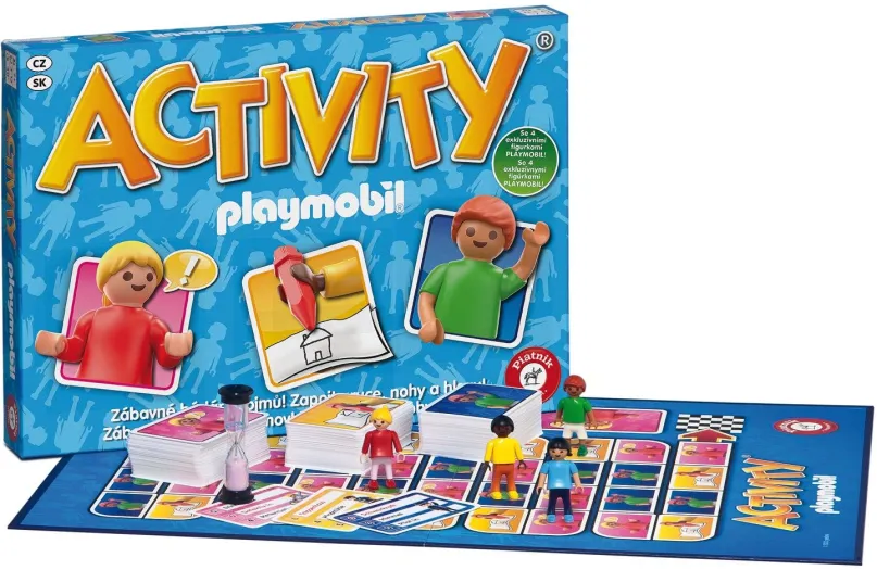 Párty hra Activity Playmobil, pre 3–12 hráčov, vhodné od 7 rokov, aspoň na 40 min hrania,