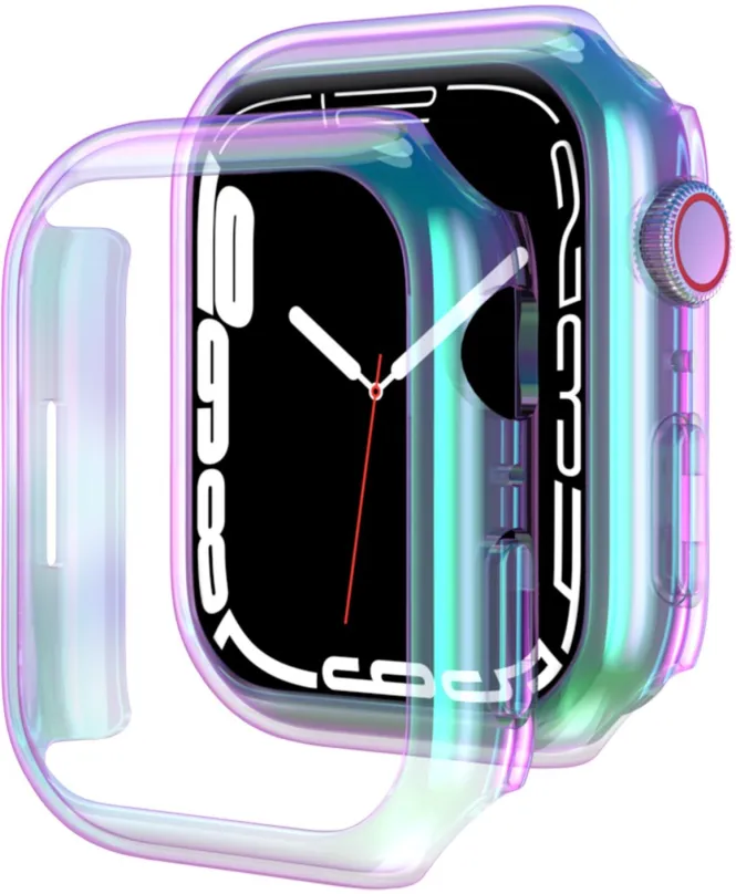 Ochranný kryt na hodinky AhaStyle Premium PC Matte Electroplated pre Apple Watch 7 41mm Rainbow 2ks