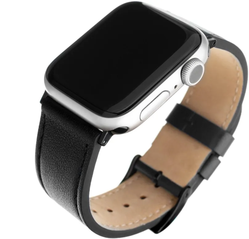 Remienok FIXED Leather Strap pre Apple Watch 38/40/41mm čierny