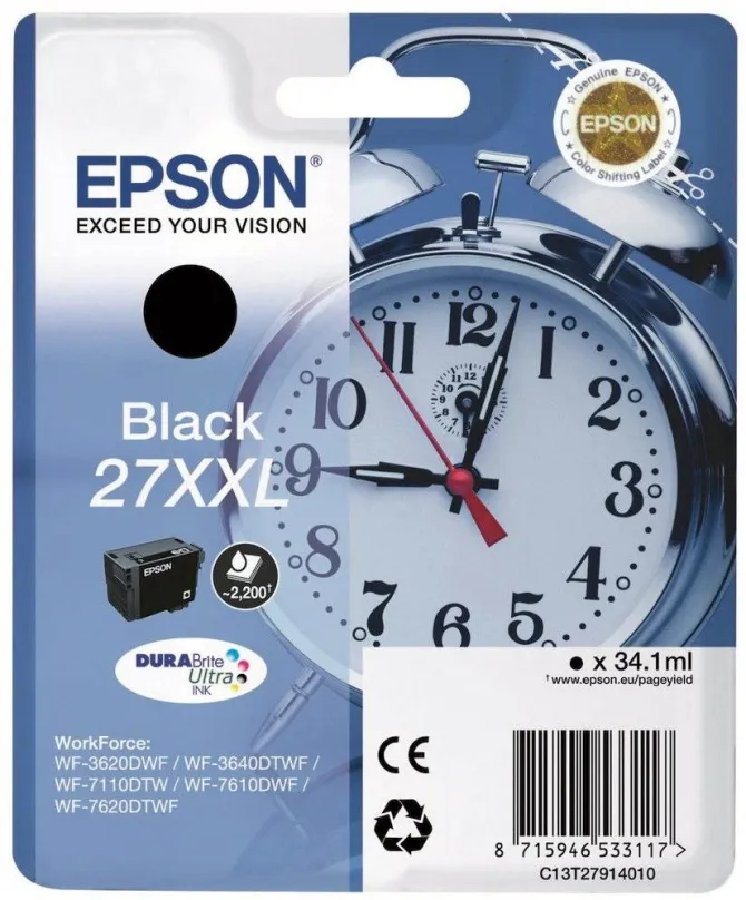 Cartridge Epson T2791 27XXL čierna