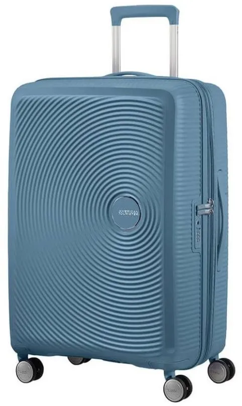 Cestovný kufor s TSA zámkom American Tourister SOUNDBOX SPINNER 67 EXP Stone Blue