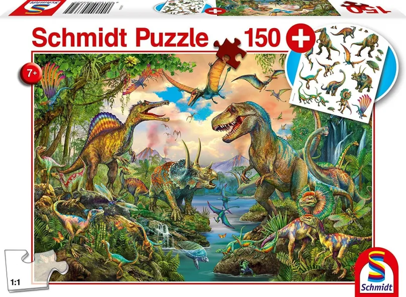 Puzzle Schmidt Puzzle Dinosaury 150 dielikov + darček (tetovačky)
