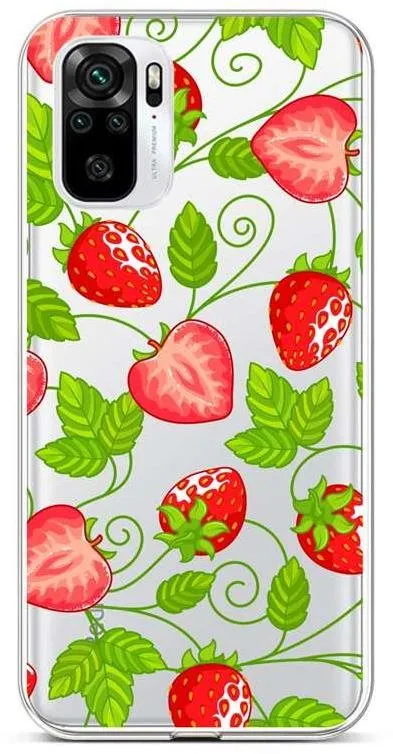 Kryt na mobil TopQ Xiaomi Redmi Note 10 silikón Strawberries 59038
