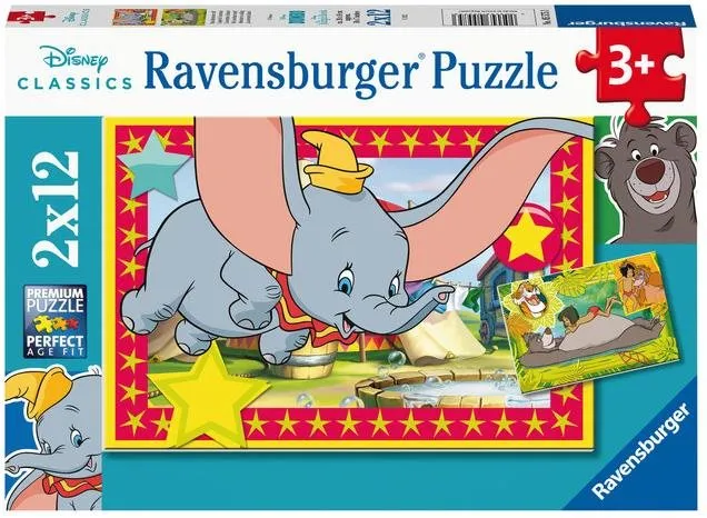 Puzzle Ravensburger 055753 Disney: Rozprávkové zvieratká 2x12 dielikov