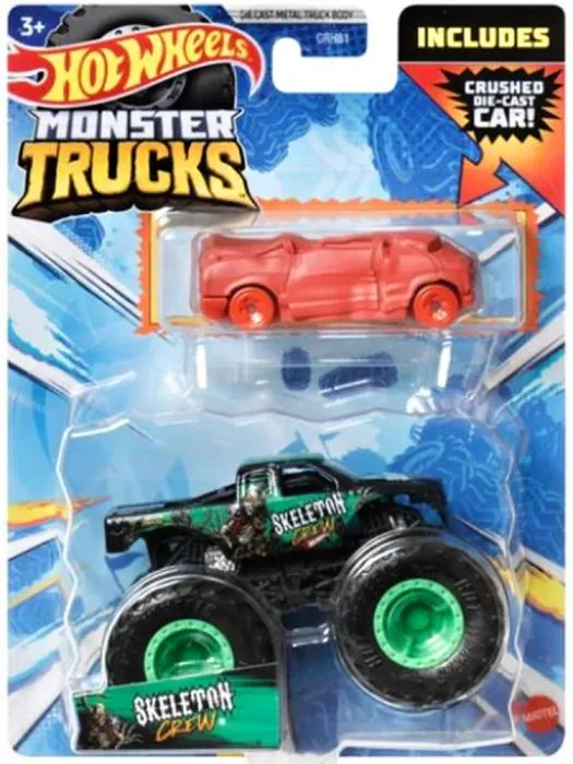 Hot Wheels® Monster Trucks s angličákom SKELETON CREW, Mattel HKM11