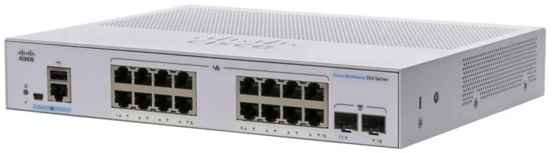 Switch CISCO CBS350 Manažovaný 16-port GE, Ext PS, 2x1G SFP