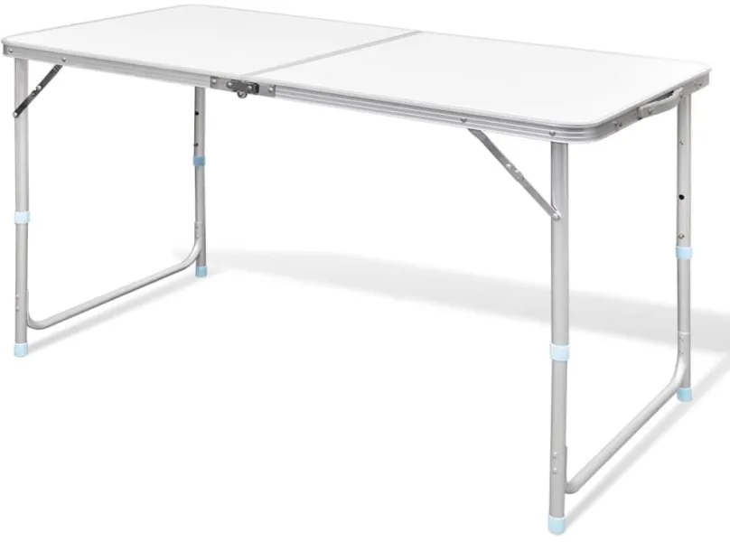 Kempingový stôl Skladací kempingový stôl s nastaviteľnou výškou, hliníkový 120 x 60 cm