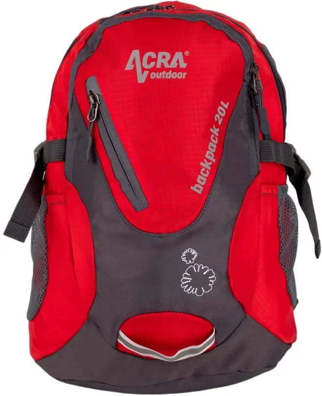Turistický batoh Acra Turistický batoh 20 l červený, s objemom 20 l,, rozmery 39 x 20 x 26