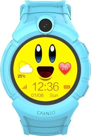 Chytré hodinky Carneo GuardKid+ Blue, detské, s ovládaním v slovenčine, IPS displej, GPS,
