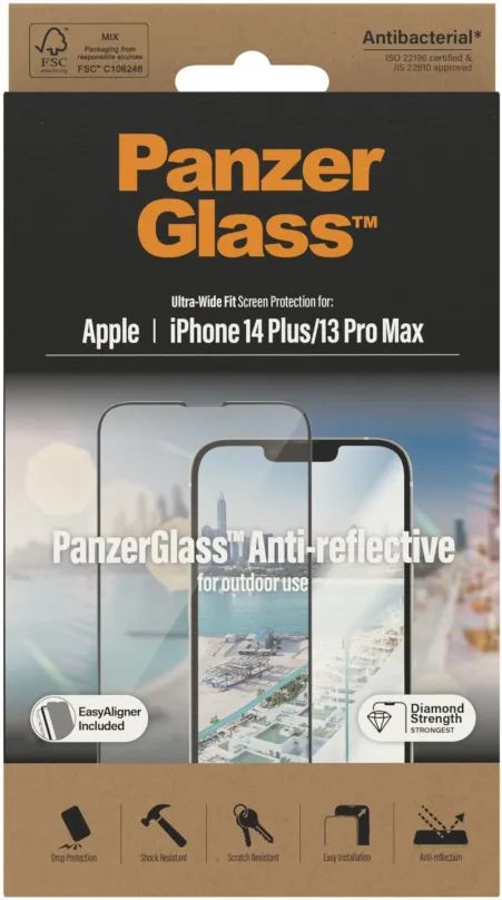 Ochranné sklo PanzerGlass Apple iPhone 13 Pro Max/14 Plus s Anti-reflexnou vrstvou a inštalačným rámčekom