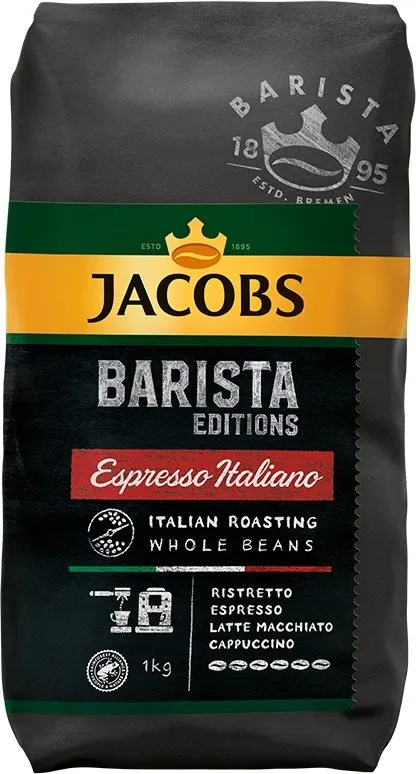 Káva Jacobs Barista Espresso Italiano Zrnková Káva 1000g, zrnková, zmes kávových odrôd,