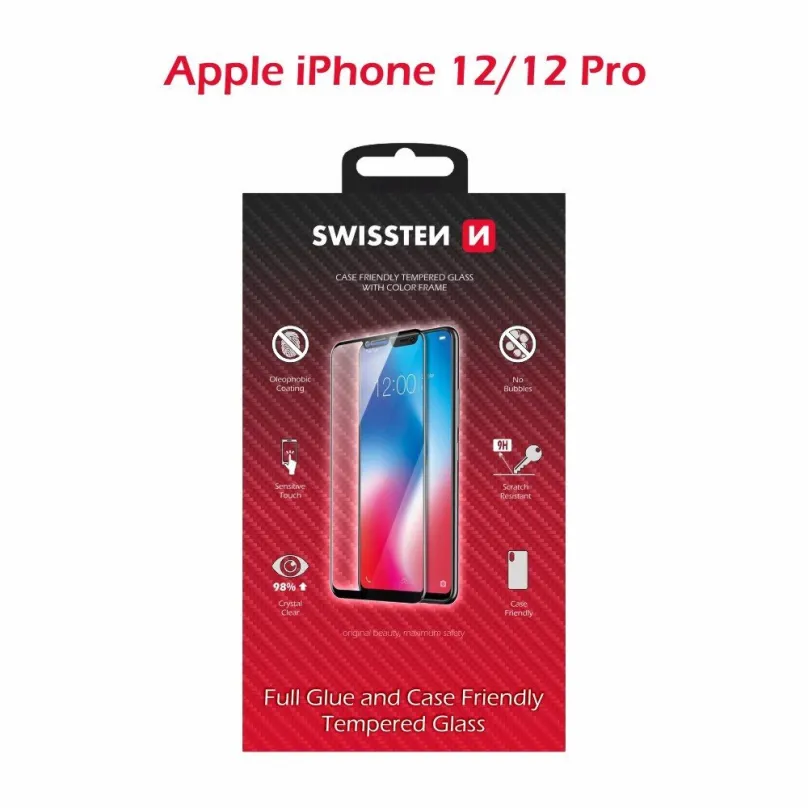 Ochranné sklo Swissten Case Friendly pre iPhone 12/12 Pre