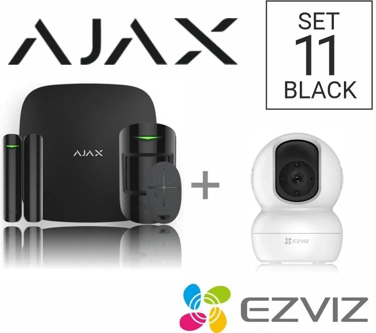 Zabezpečovací systém SET Ajax StarterKit black + Ezvíz kamera TY2